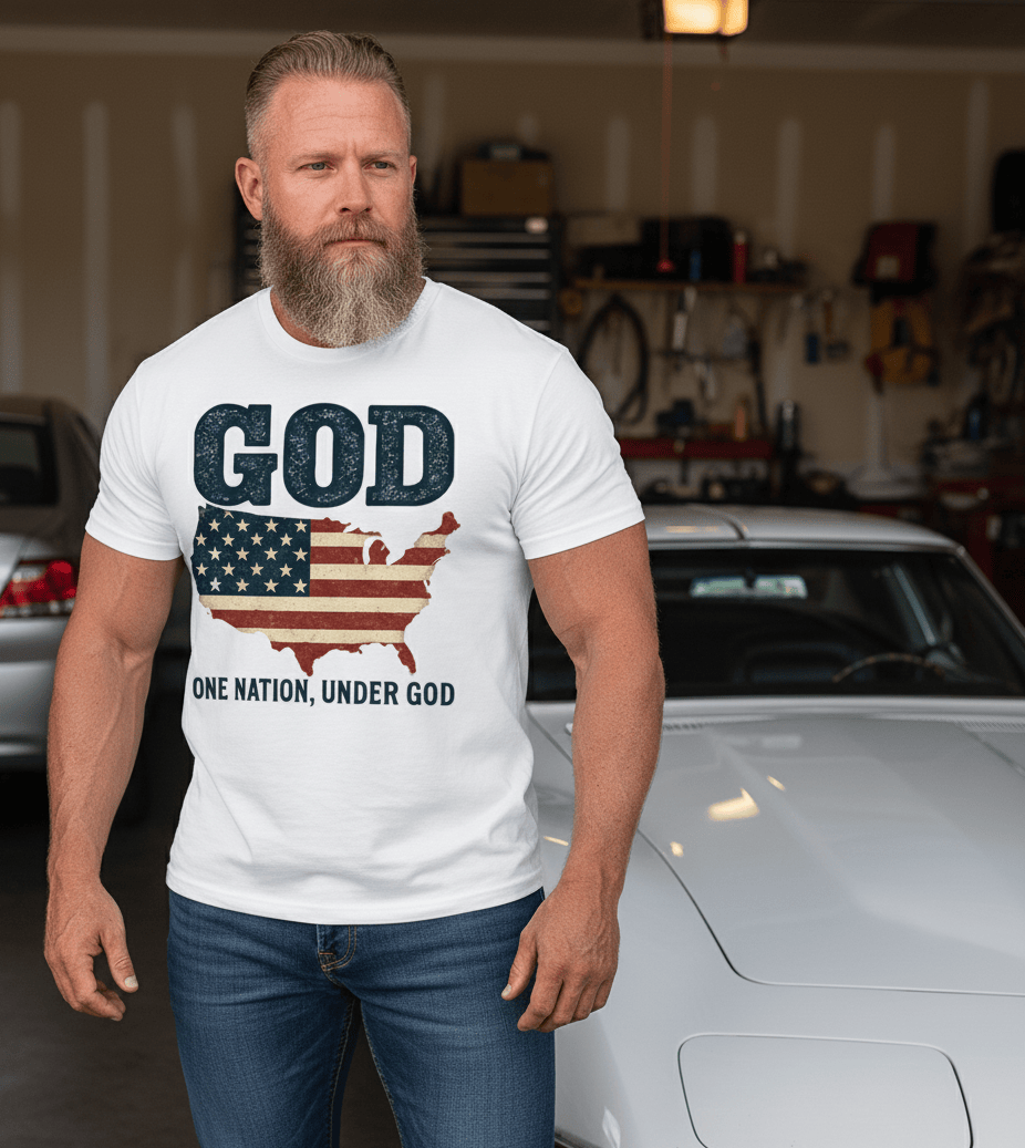 “One Nation Under God” Patriotic Christian Tee – Faith, Freedom & American Pride Shirt